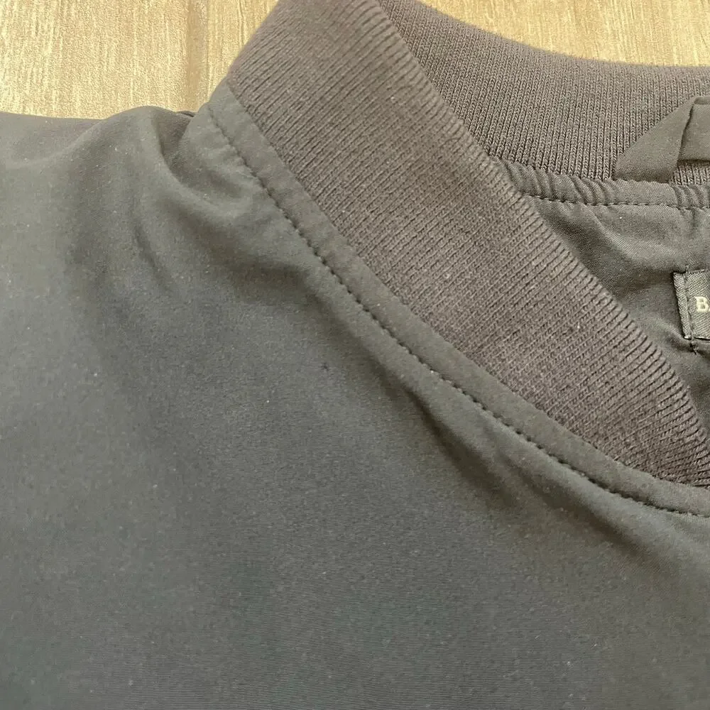 Banana Republic Bomber Jacket Mens Medium Black Full Zip Stretch Lightweight